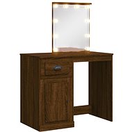 Shumee Dressing table with LED lighting brown oak 90 × 42 × 132,5 cm - Dressing Table