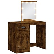 Shumee Dressing table with LED lighting smoked oak 90 × 42 × 132,5 cm - Dressing Table
