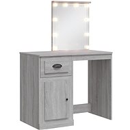 Shumee Dressing table with LED light sonoma grey 90 × 42 × 132,5 cm - Dressing Table