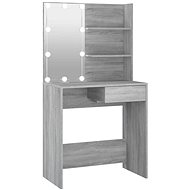 Shumee Dressing table with LED sonoma grey 74,5 × 40 × 141 cm - Dressing Table