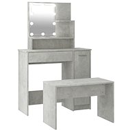 Shumee Dressing table set with LED concrete grey composite wood, 3114118 - Dressing Table