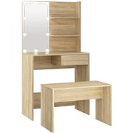 Shumee Dressing table set with LED oak sonoma composite wood, 3114109 - Dressing Table