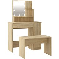 Shumee Dressing table set with LED oak sonoma composite wood, 3114117 - Dressing Table