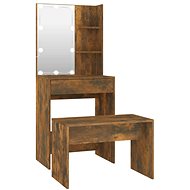 Shumee Dressing Table Set with LED Smoked Oak Composite Wood, 3114136 - Dressing Table