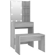 Shumee Dressing Table Set with LED Grey Sonoma Composite Wood - Dressing Table