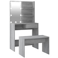 Shumee Dressing Table Set with LED Grey Sonoma Composite Wood, 3114113 - Dressing Table
