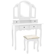 Shumee Dressing table with stool white 100 × 40 × 146 cm pavlovnia - Dressing Table
