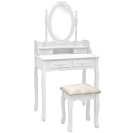 Shumee Dressing table with stool white 75 × 69 × 140 cm pavlovnia - Dressing Table