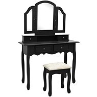 Shumee Dressing table with stool black 100 × 40 × 146 cm pavlovnia - Dressing Table