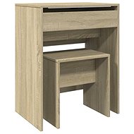 Shumee Toilet table with stool oak sonoma 60 × 40 × 113,5 cm - Dressing Table