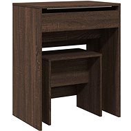 Shumee Dressing table with stool brown oak 60 × 40 × 113,5 cm - Dressing Table