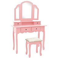 Shumee Dressing table with stool pink 100 × 40 × 146 cm pavlovnia - Dressing Table