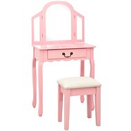 Shumee Dressing table with stool pink 65 × 36 × 128 cm pavlovnia MDF - Dressing Table