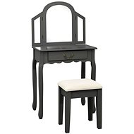 Shumee Dressing table with stool grey 65 × 36 × 128 cm pavlovnia MDF - Dressing Table