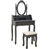 Shumee Dressing table with stool grey 75 × 69 × 140 cm pavlovnia - Dressing Table