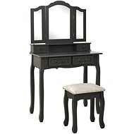 Shumee Dressing table with stool grey 80 × 69 × 141 cm pavlovnia - Dressing Table