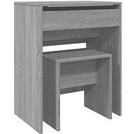 Shumee Dressing table with stool sonoma grey 130 × 50 × 132,5 cm - Dressing Table