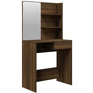 Shumee Dressing table with mirror brown oak 74,5 × 40 × 141 cm - Dressing Table