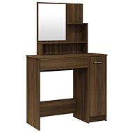 Shumee Dressing table with mirror brown oak 86,5 × 35 × 136 cm - Dressing Table
