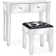 Shumee Mirrored dressing table with stool MDF and glass - Dressing Table