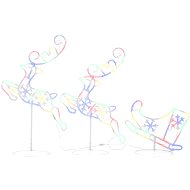 Shumee acrylic Christmas flying reindeer and sleigh 260 × 21 × 87 cm coloured - Christmas Lights