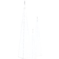 Shumee set of acrylic LED light cones cold white 60/90/120 cm - Christmas Lights