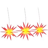 Shumee Christmas stars with LED 3 pcs, foldable red - Christmas Lights