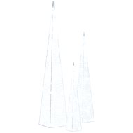 Shumee set of acrylic LED light cones cold white 30/45/60 cm - Christmas Lights