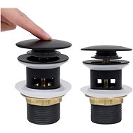 SHUMEE Basin drain with overflow black 6,4 × 6,4 × 9,1 cm - Sink Waste Outlet