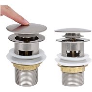 SHUMEE Basin drain with overflow silver 6,4 × 6,4 × 9,1 cm - Sink Waste Outlet
