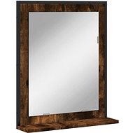 Shumee Bathroom mirror with shelf smoked oak 50 × 12 × 60 cm composite - Mirror
