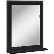 Shumee Bathroom mirror with shelf black 50 × 12 × 60 cm composite - Mirror