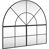Shumee Nástěnné zrcadlo černé 100 × 90 cm oblouk železo - Mirror