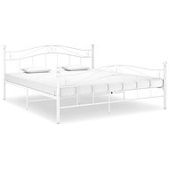 Shumee Bed frame - white, metal, 140 × 200 cm - Bed