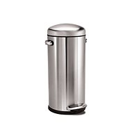 Simplehuman Retro 30l pedal basket, round, matt FPP steel - Rubbish Bin