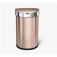 Simplehuman Contactless 45l bin, half-round, rose gold, pocket for bags - Contactless Waste Bin