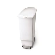 Simplehuman Pedal Waste bin 40l, narrow, white plastic - Rubbish Bin