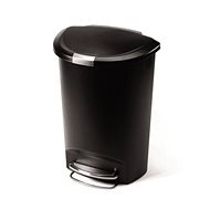 Simplehuman pedálos kuka 50 literes, félkör alakú, műanyag, fekete - Szemetes