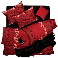 SCANquilt bed linen SATEN spirals red-black - Bed Linen