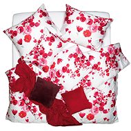 SCANquilt bed linen SATEN PLUS anabela white-red - Bed Linen