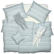 SCANquilt bed linen KREP lace stripes gray-white - Bed Linen
