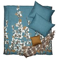 SCANquilt bed linen KLASIK DESIGN cottona turquoise-white-brown - Bed Linen