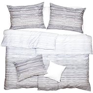 SCANquilt bed linen SATÉN DESIGN lines white-blue - Bed Linen