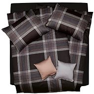 SCANquilt bed linen SATÉN DESIGN checks black-brown - Bed Linen