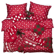SCANquilt bedding SATIN PLUS flakes red and white - Bed Linen