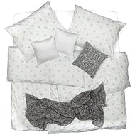SCANquilt bedding SATIN PLUS flakes white-grey - Bed Linen