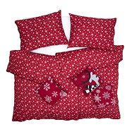 SCANquilt bed linen JERSEY flakes red and white - Bed Linen