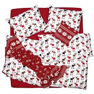 SCANquilt bed linen KLASIK SOFT reindeer white-red-brown - Bed Linen