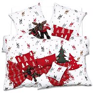 SCANquilt bed linen KLASIK reindeer white and red - Bed Linen