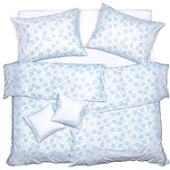 SCANquilt bed linen KLASIK daisy white-blue 140 × 200/70 × 90 cm - Bed Linen